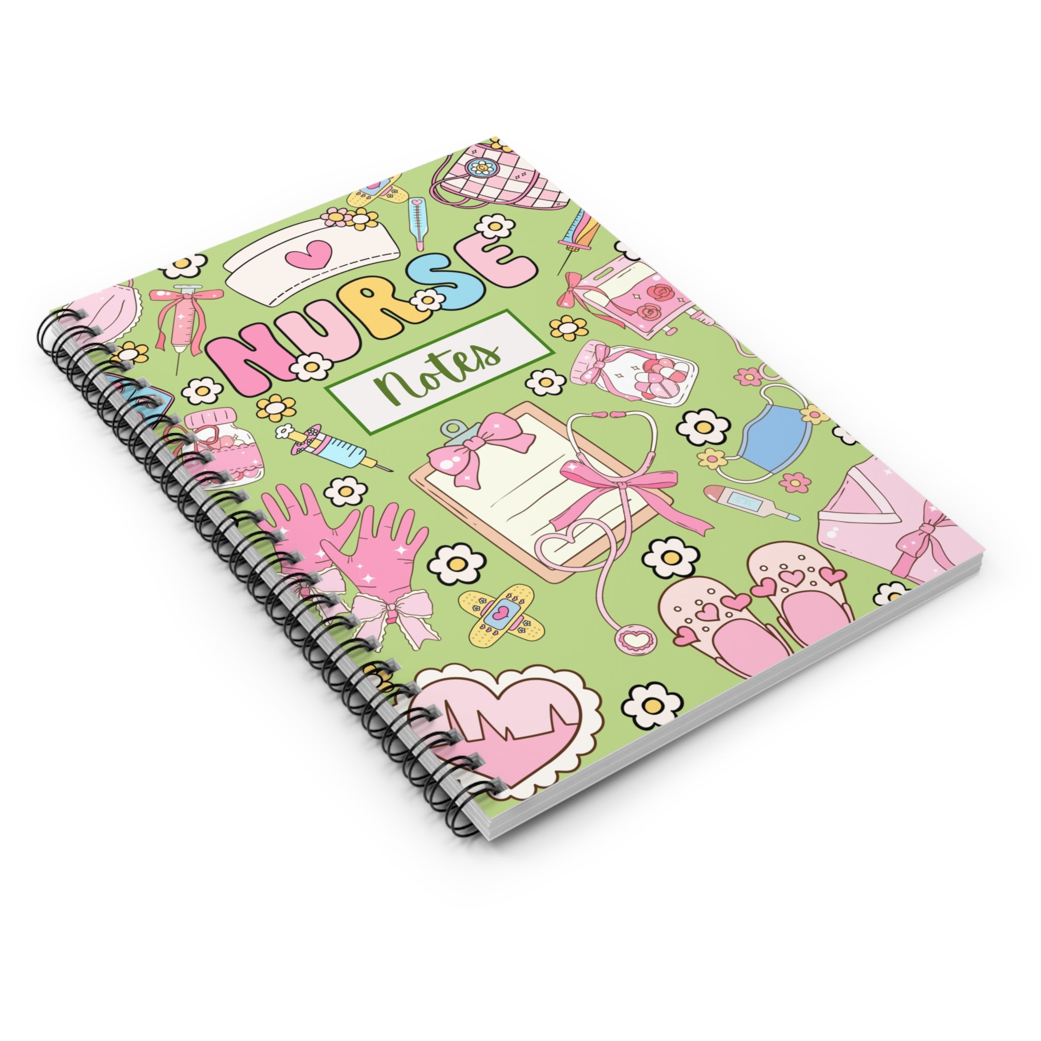 Nurse Green Spiral Notebook — Ruled Journal for Nurses