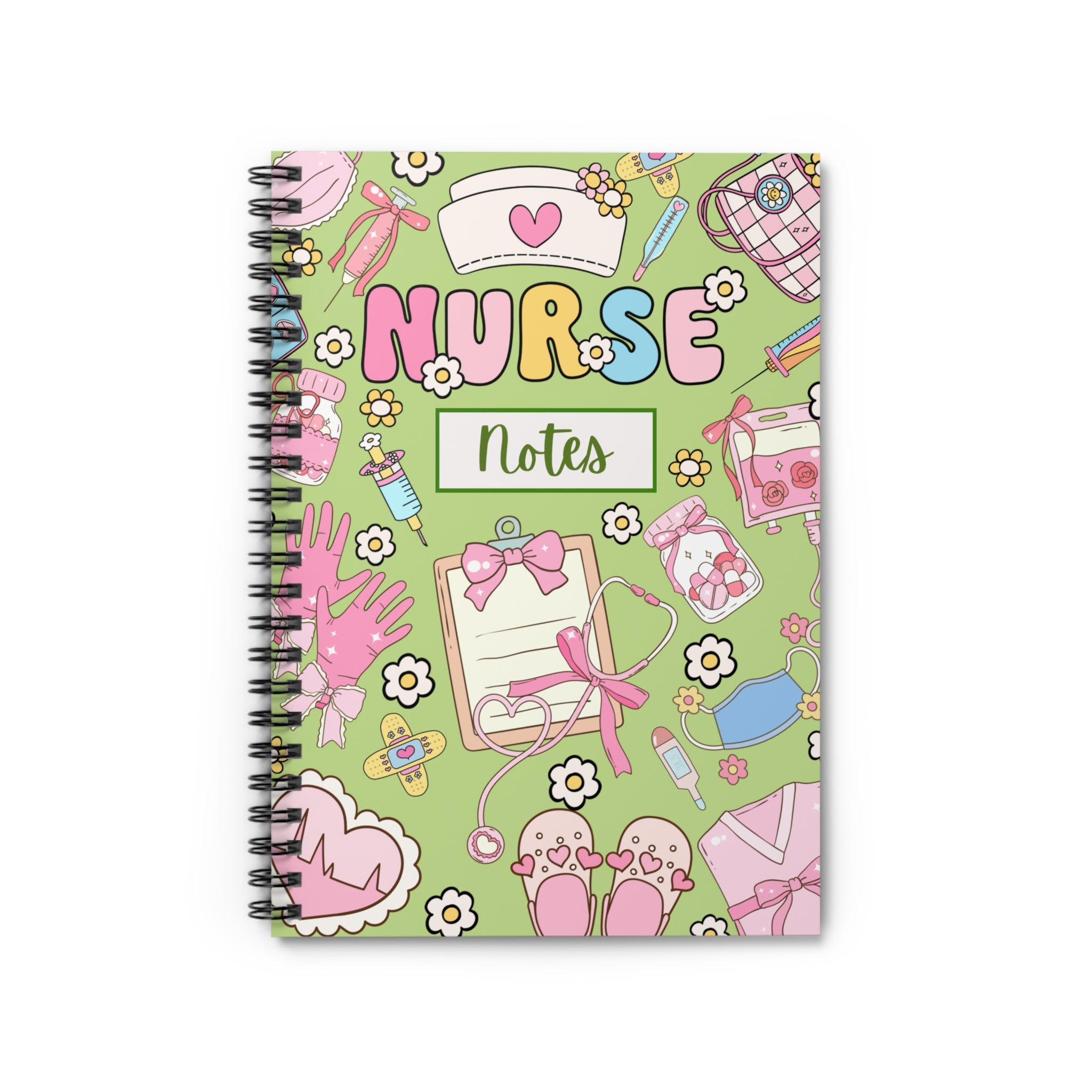 Nurse Green Spiral Notebook — Ruled Journal for Nurses