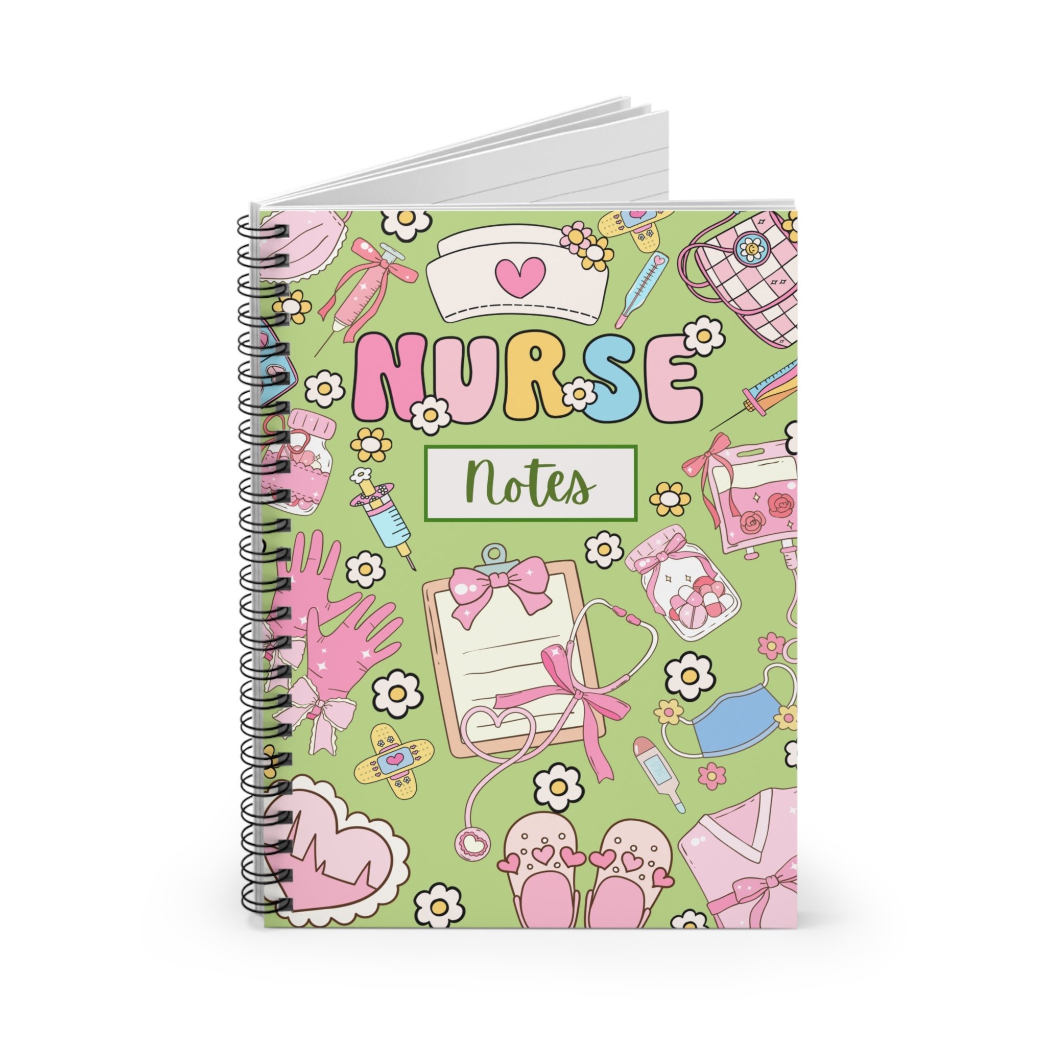 Nurse Green Spiral Notebook — Ruled Journal for Nurses