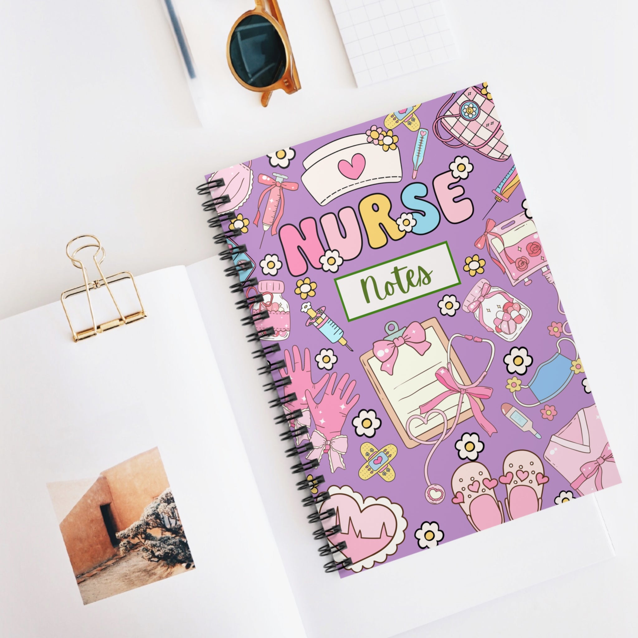 Nurse Lavander Spiral Notebook — Ruled Lined Journal for Nurses